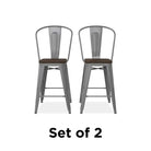 Luxor Pair of 24in Metal Counter Stools in White by Dorel - Price Crash Furniture
