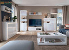 Lyon 120cm Wall Shelf in White High Gloss - Price Crash Furniture