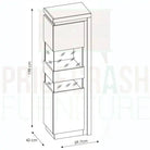 Lyon Narrow Display Cabinet (RHD) 164.1cm inc LED lighting in White High Gloss - Price Crash Furniture