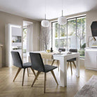 Lyon Tall Narrow Display Cabinet (RH) incl LED lighting in White High Gloss - Price Crash Furniture