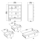 Madrid Shaker Style (3+2) 5 Drawer Chest of Drawers Unit in Matt Black - Price Crash Furniture