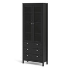 Madrid Shoe Cabinet Cupboard with 4 Storage Compartments in Matt Black - Price Crash Furniture