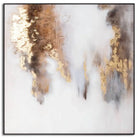 Metallic Soft Abstract Glass Image In Gold Frame - Price Crash Furniture