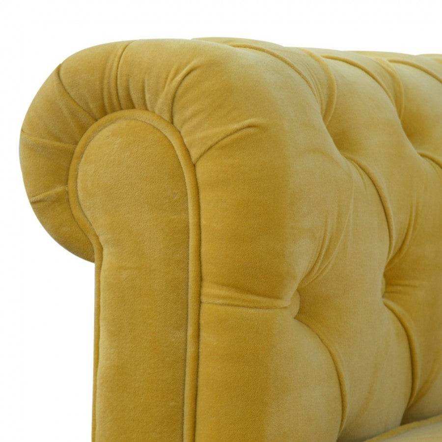 Mustard Velvet 2 Seater Chesterfield Sofa - Price Crash Furniture