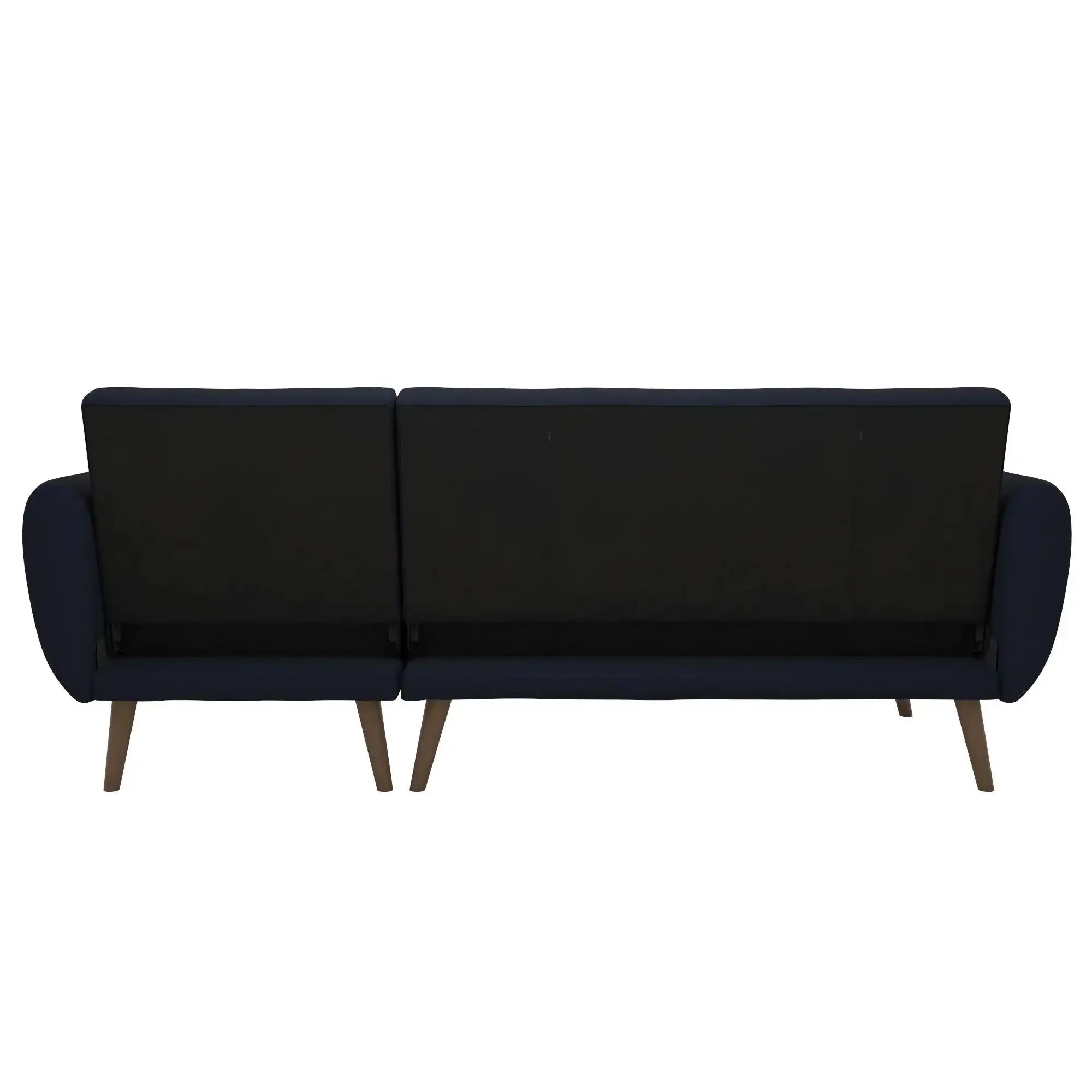 NOVOGRATZ Brittany Sectional Futon Sofa Linen Navy Blue - Price Crash Furniture