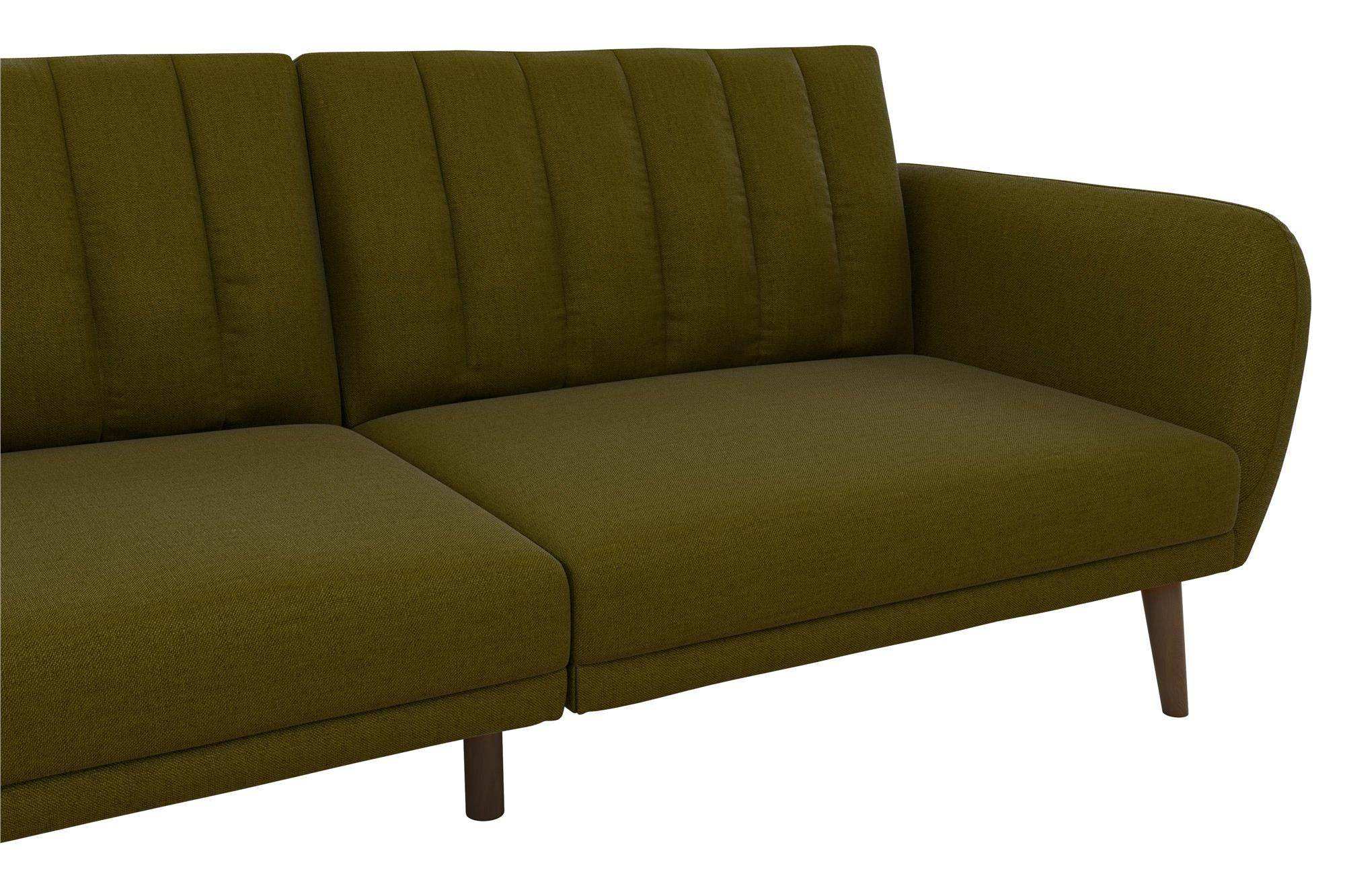 NOVOGRATZ Brittany Sofa Bed Wooden Legs - Linen - Green - Price Crash Furniture