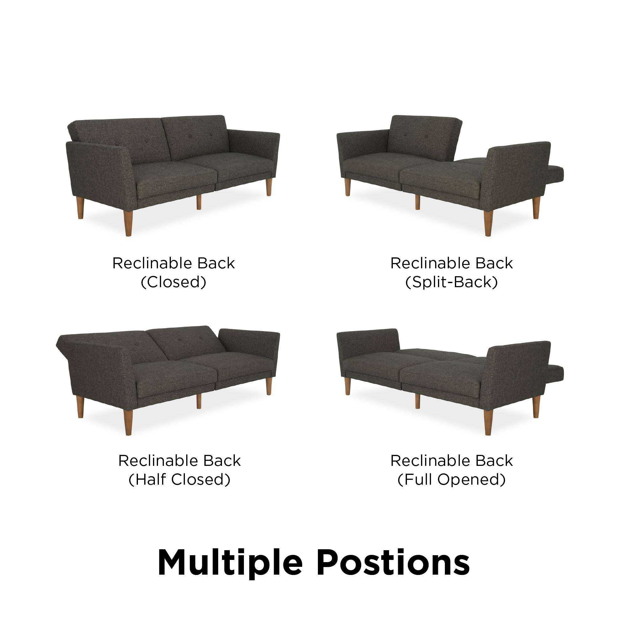 NOVOGRATZ Regal Futon Sofa Bed - Linen - Grey - Price Crash Furniture