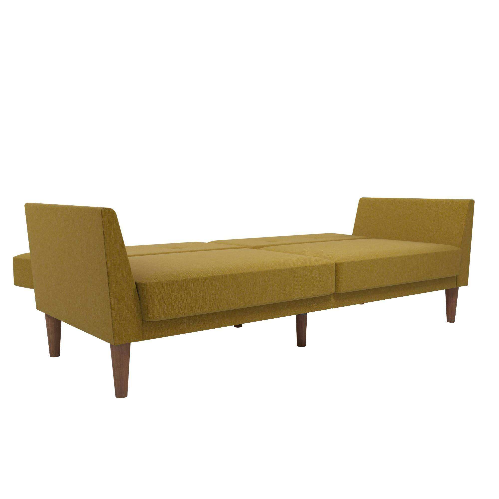 NOVOGRATZ Regal Futon Sofa Bed - Linen - Mustard - Price Crash Furniture