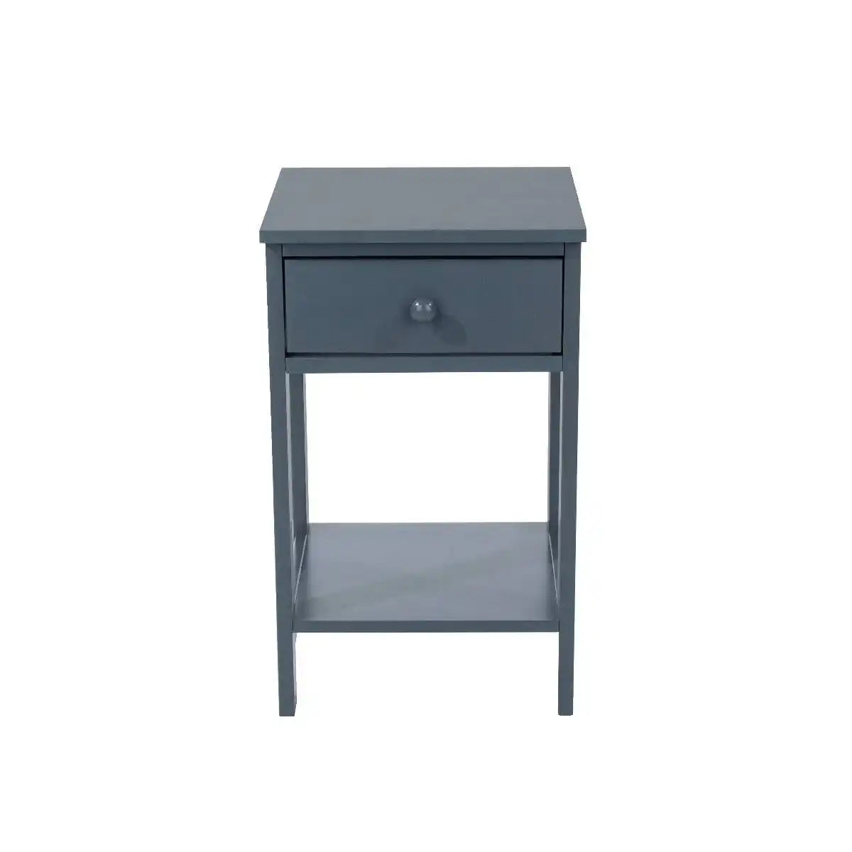 Options shaker 1 drawer petite bedside cabinet in Blue MDF with lower shelf - Price Crash Furniture