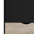 Oslo Wardrobe - 2 Doors 2 Drawers In Black And Oak - Price Crash Furniture
