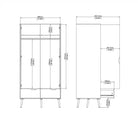 Oslo Wardrobe - 2 Doors 2 Drawers In Black And Oak - Price Crash Furniture