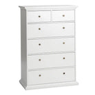 Paris 6 Drawer Chest of Drawers In White - Price Crash Furniture