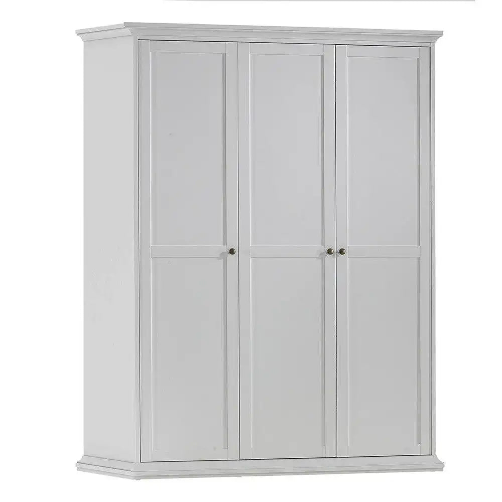 Paris Wardrobe With 3 Doors In White - Price Crash Furniture