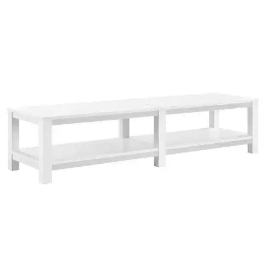 Parsons Wooden Large TV Stand In White by Dorel - Price Crash Furniture