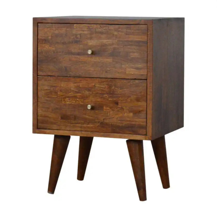 Patchwork Pattern Coffee Table in Chestnut-effect Mango Wood - Price Crash Furniture