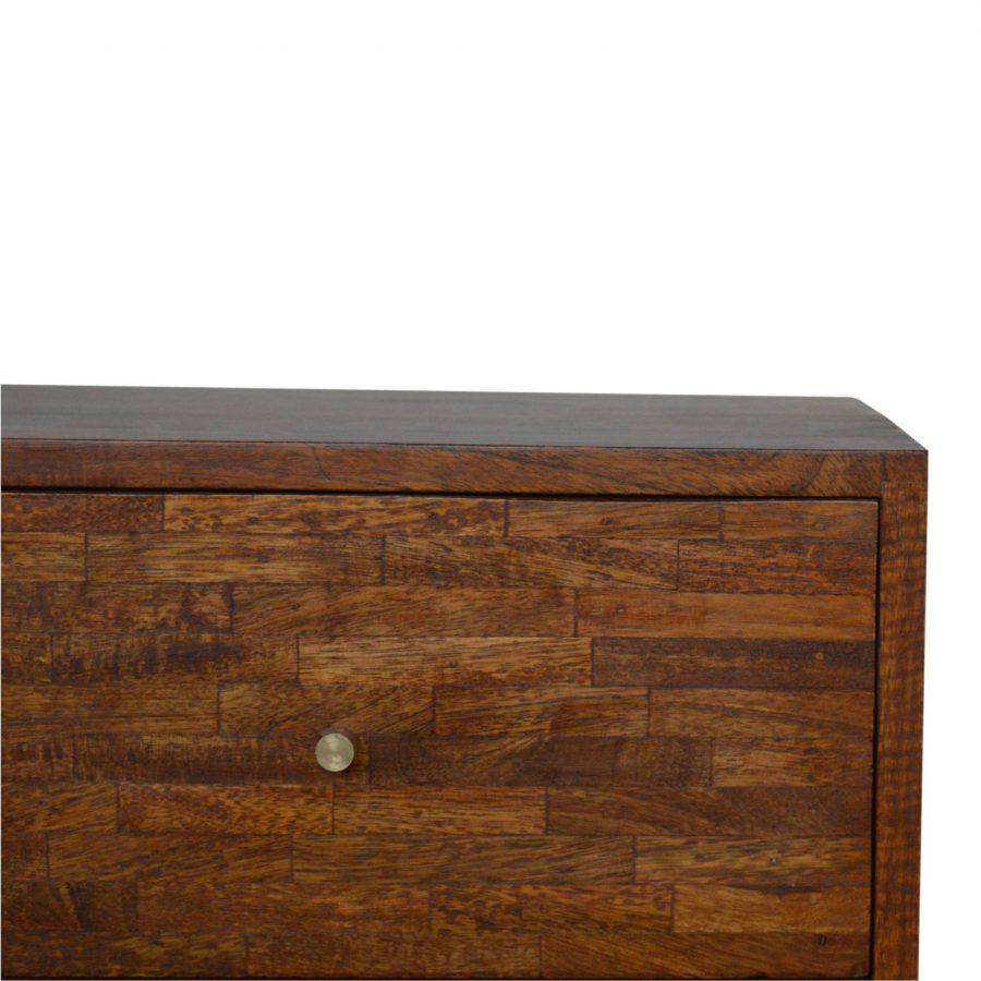 Patchwork Pattern Coffee Table in Chestnut-effect Mango Wood - Price Crash Furniture