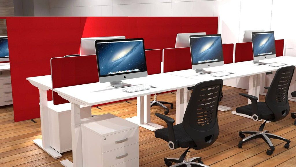 Air 800mm Height Adjustable Office Desk White Top White Leg - Price Crash Furniture