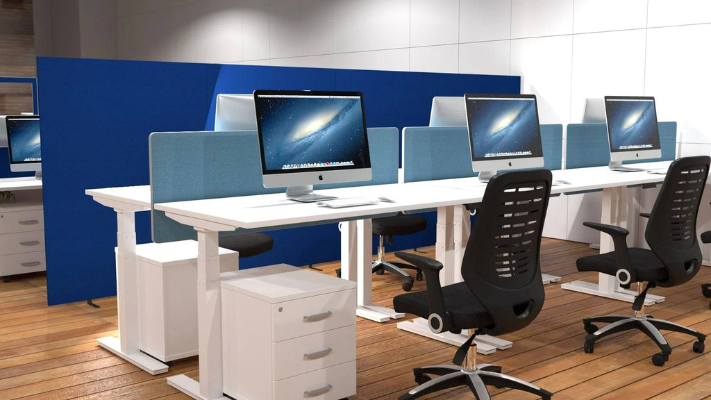 Air 800mm Height Adjustable Office Desk White Top White Leg - Price Crash Furniture