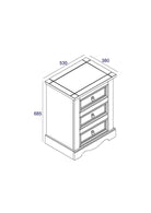 Corona Core Products 3 Drawer Bedside Cabinet in Pine - Price Crash Furniture