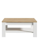Bohol Coffee Table with Shelf In Riviera Oak & White - Price Crash Furniture
