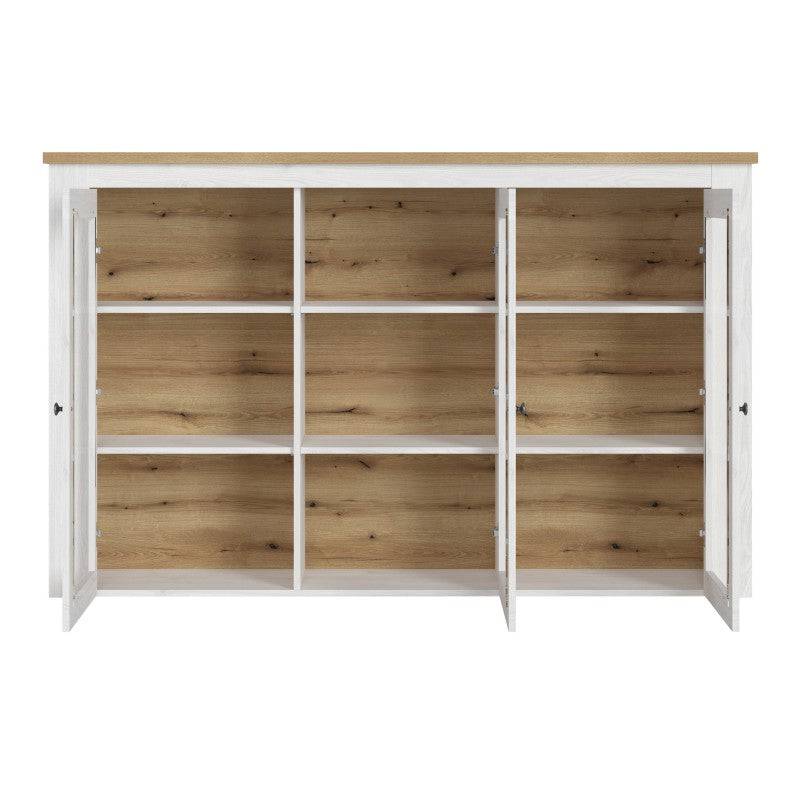 Celesto 3 Door Display Top Unit In White And Oak - Price Crash Furniture