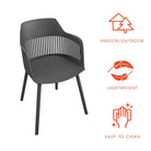 COSMOLIVING Camelo Resin Dining Chairs 2PK Black - Price Crash Furniture