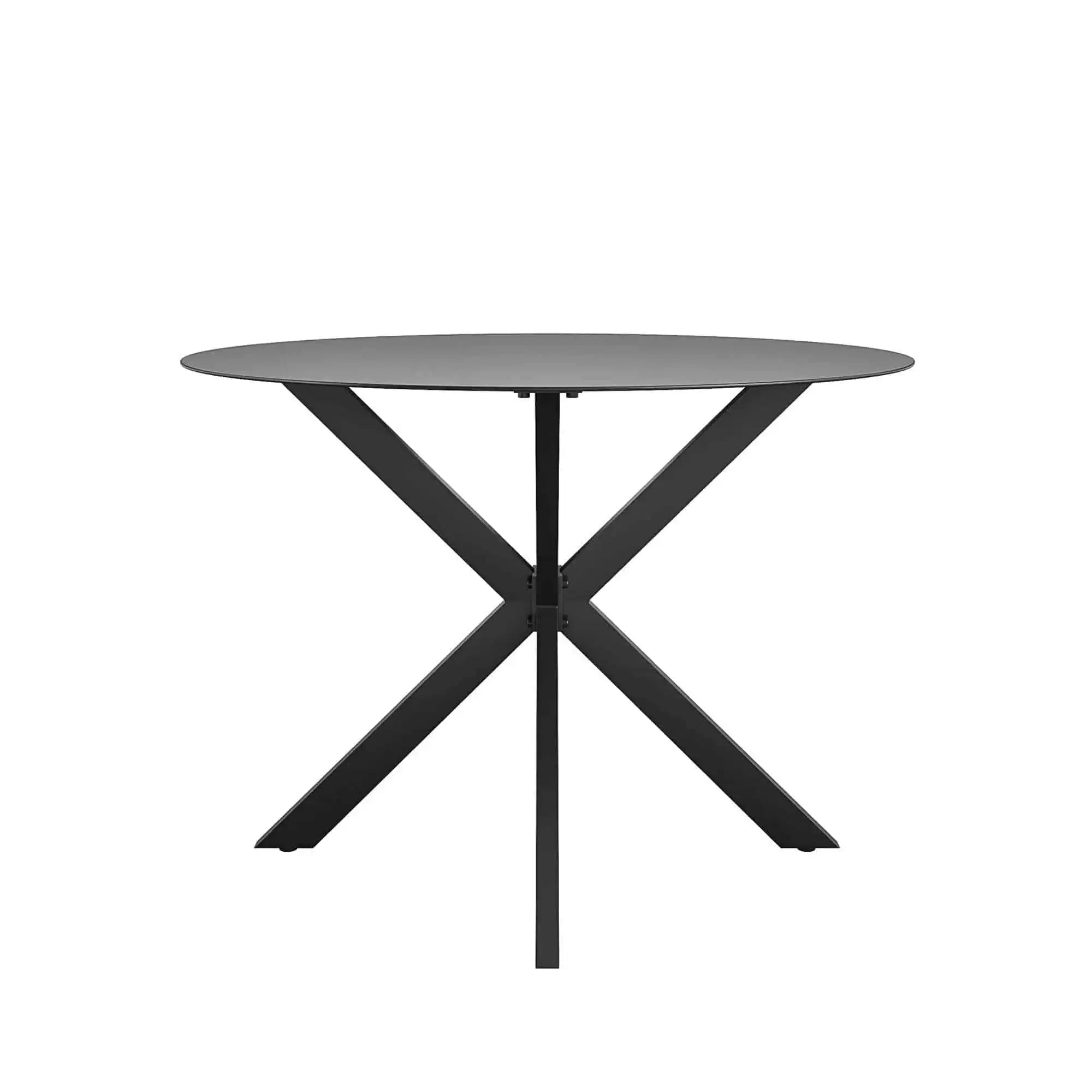 COSMOLIVING Circi Dining Glass Table - Black and Charcoal - Price Crash Furniture
