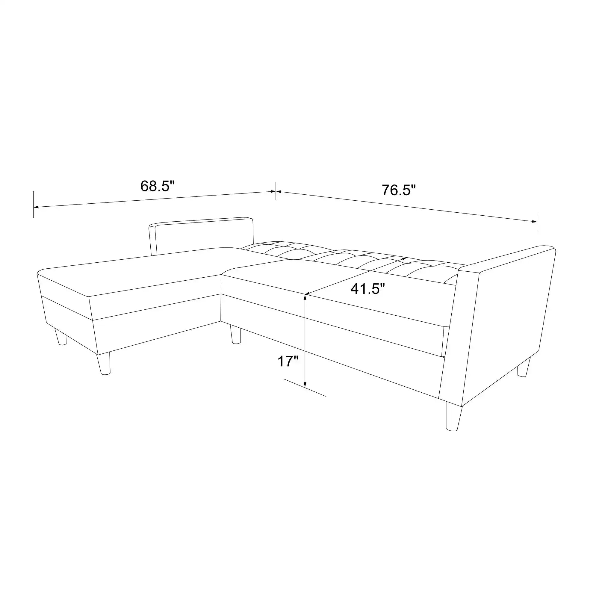 Hartford Storage Sectional Sofa Bed with Storage Chaise - Grey Chenille by Dorel - Price Crash Furniture