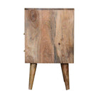 Honeycomb Carved Teal Bedside with Open Slot by Artisan Furniture - Price Crash Furniture