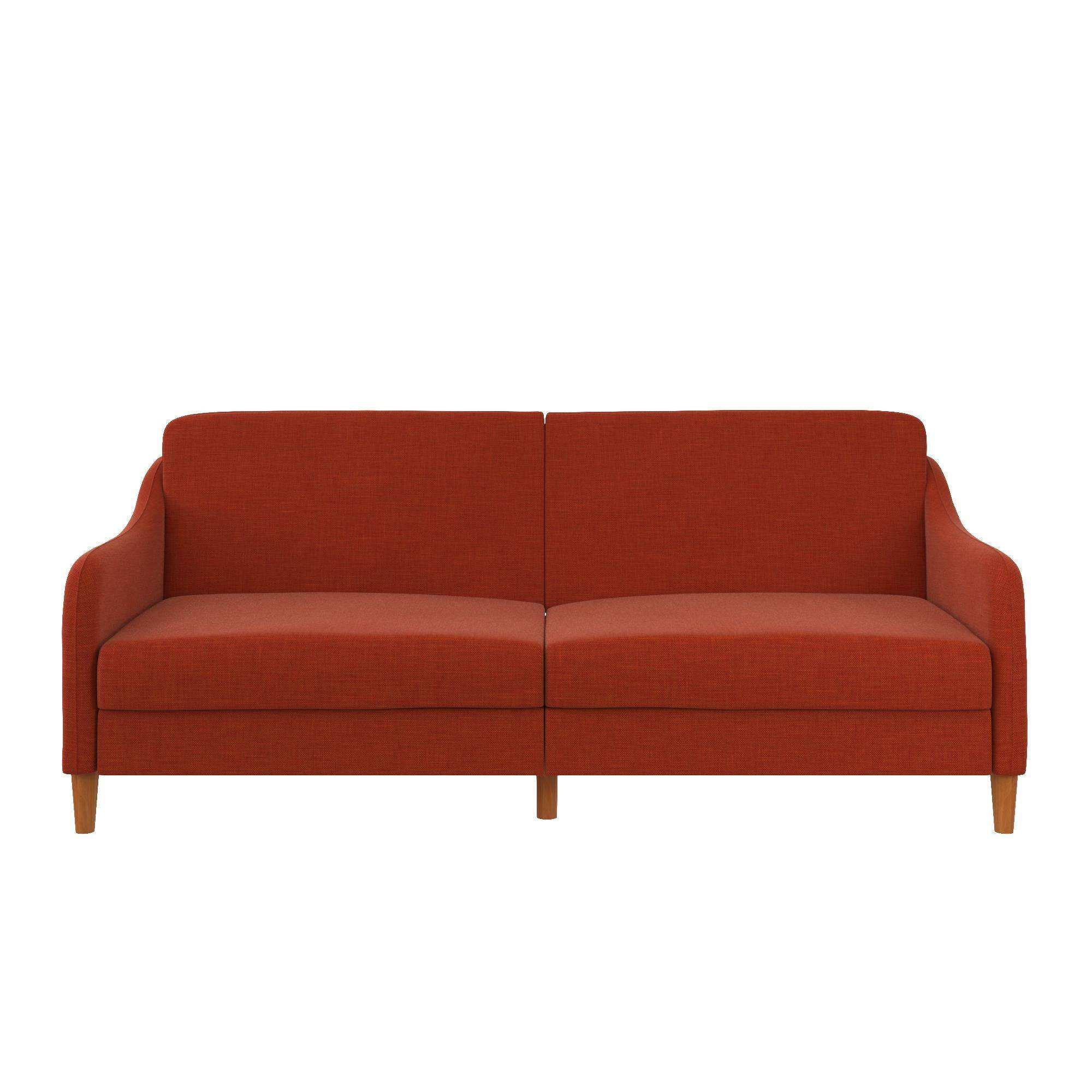 Jasper Sprung Sofa Bed - Orange Linen by Dorel - Price Crash Furniture