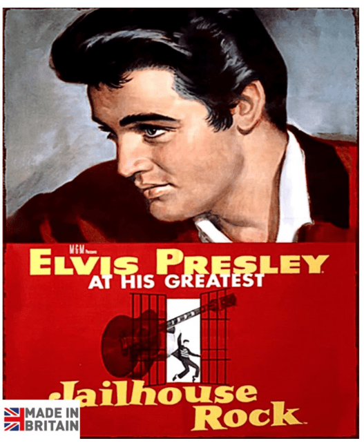 Large Metal Sign 60 x 49.5cm Elvis Presley Jailhouse Rock - Price Crash Furniture