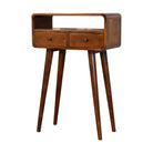 Mini Chestnut Curved Console Table by Artisan Furniture - Price Crash Furniture