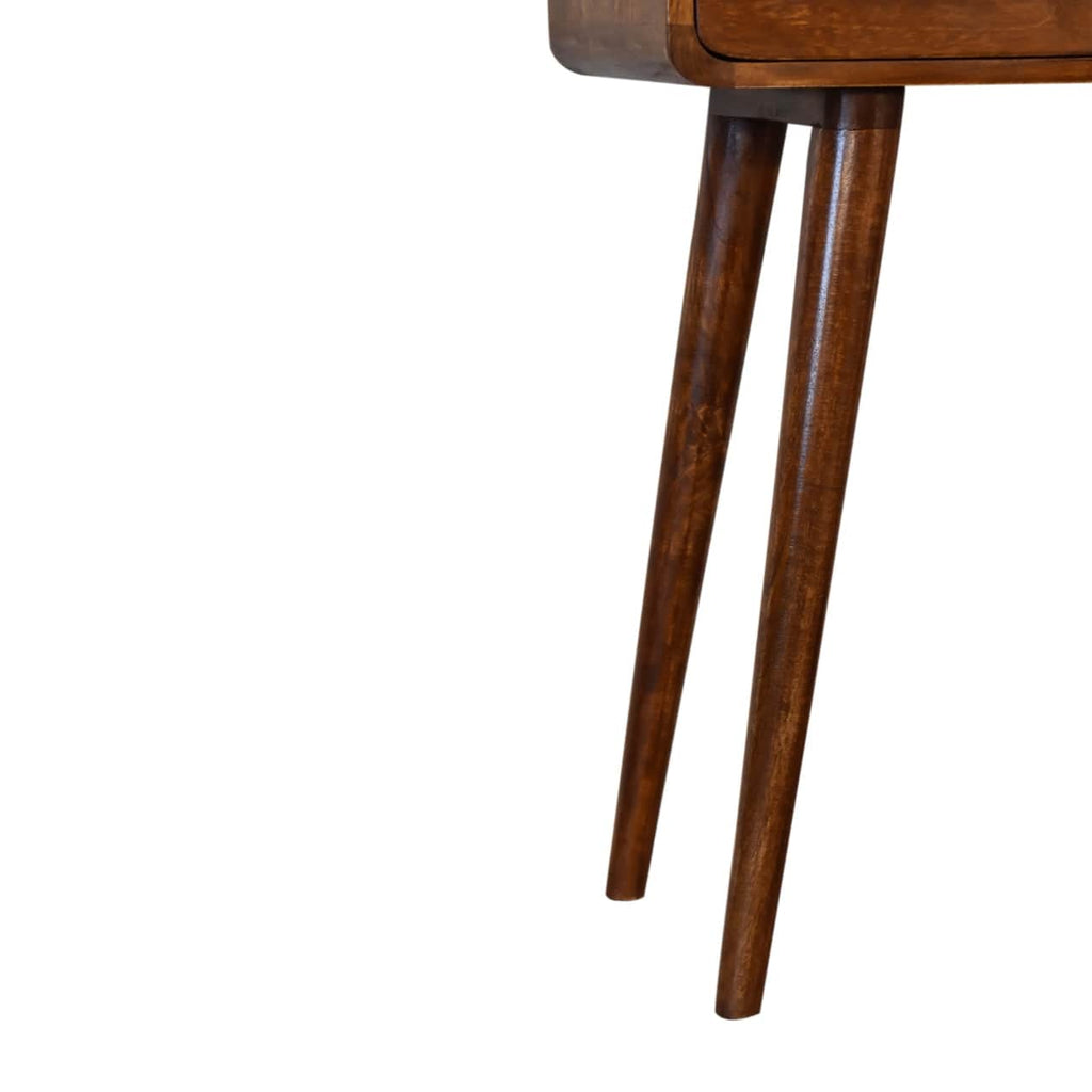 Mini Chestnut Curved Console Table by Artisan Furniture - Price Crash Furniture