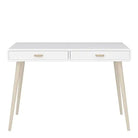 Mino Home Office Writing Desk With 2 Drawers In Pure White - Price Crash Furniture