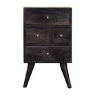 Multi Drawer Ash Black Bedside by Artisan Furniture - Price Crash Furniture