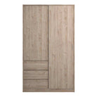 Naia Wardrobe with 1 Sliding door + 1 door + 3 drawers in Jackson Hickory Oak - Price Crash Furniture