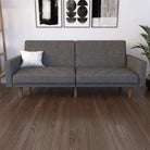 Paxson Sofa Bed with Wooden Feet - Dark Grey Linen - Price Crash Furniture