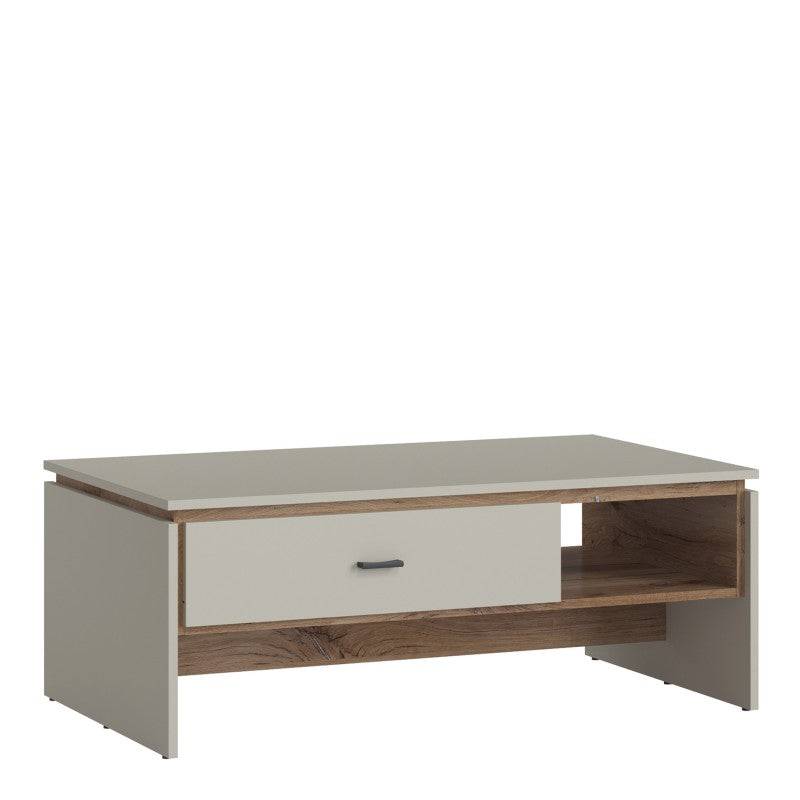 Rivero 1 Drawer Storage Coffee Table In Grey And Oak - Price Crash Furniture