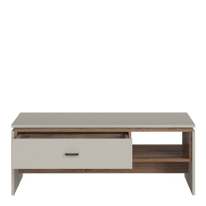 Rivero 1 Drawer Storage Coffee Table In Grey And Oak - Price Crash Furniture
