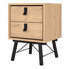 Ry Bedside cabinet 2 drawer Jackson Hickory Oak - Price Crash Furniture