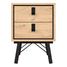 Ry Bedside cabinet 2 drawer Jackson Hickory Oak - Price Crash Furniture
