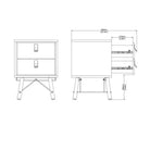 Ry Bedside cabinet 2 drawer Jackson Hickory Oak - Price Crash Furniture