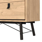 Ry Small Double Chest of Drawers 6 Drawers in Jackson Hickory Oak - Price Crash Furniture