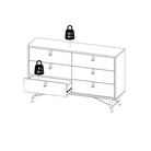 Ry Wide Double Chest of Drawers 6 Drawers in Jackson Hickory Oak - Price Crash Furniture