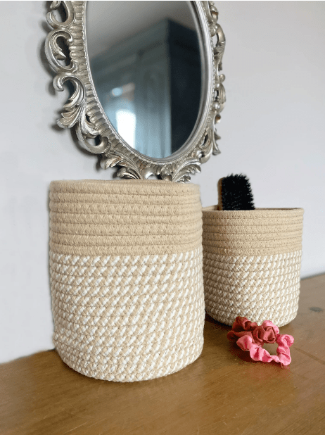 Set Of Two Cotton Rope Baskets - Price Crash Furniture