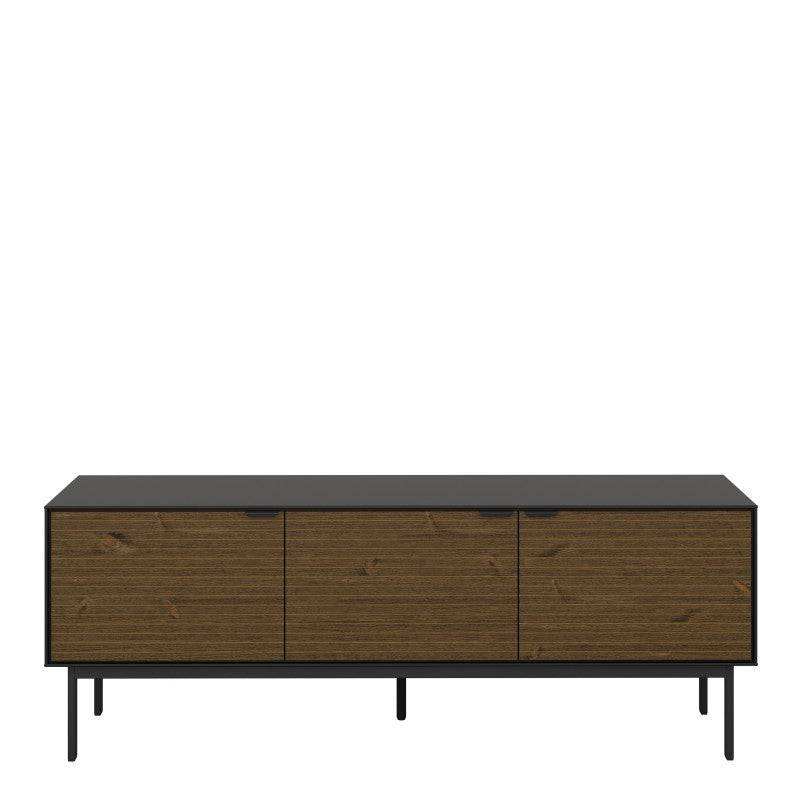 Soma TV Table 3 Doors In Granulated Black Brushed Espresso - Price Crash Furniture