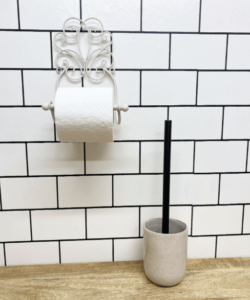 Taupe Ceramic Toilet Brush Holder - Price Crash Furniture