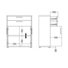 Prima Bookcase 5 Shelves with 2 Drawers and 2 Doors in White - Price Crash Furniture