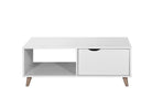 Pulford 2 Drawer Coffee Table in White by TAD - Price Crash Furniture