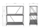 Leyo 3 Tier Grey Bookcase Bookshelf Shelving Unit - Price Crash Furniture